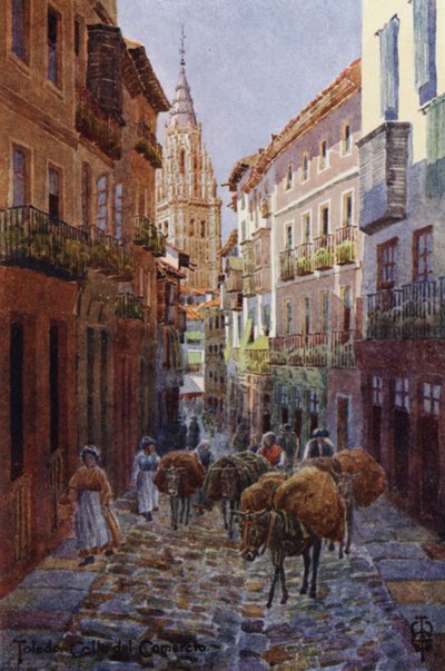 Nordspanien: Toledo, Calle del Comercio, mit dem Kathedralenturm von Edgar T. A. Wigram