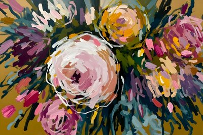 Lebendige Abstrakte Blumen von Edie