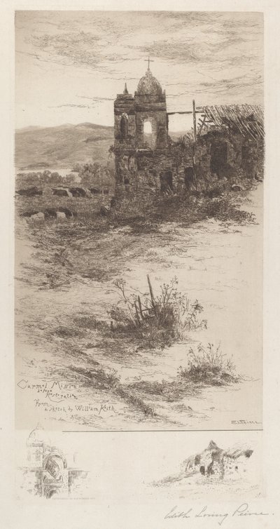 Carmel-Mission vor der Restaurierung von Edith Loring Peirce Getchell, after William Keith