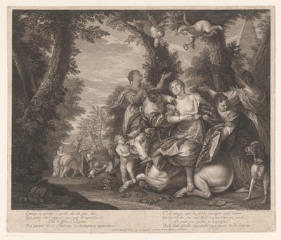 Europa und Jupiter in einer Landschaft mit Bäumen von Edme Jeaurat