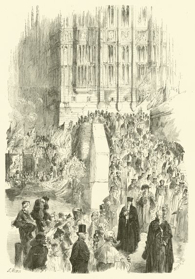 Vereidigung des Lord Mayor von London (Gravur) von Edmond (after) Morin