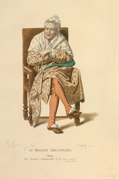 Kostüm für die Rolle des Argan, um 1868 (Gravur) von Edmond Aime Florentin Geffroy