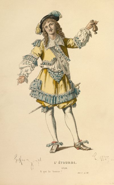 Kostüm für die Rolle des Lelie (Gravur) von Edmond Aime Florentin Geffroy