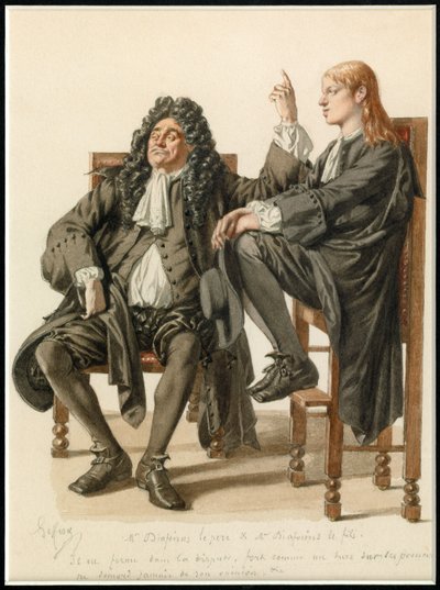 Porträt von Monsieur Diafoirus Vater und Sohn, um 1870 von Edmond Aime Florentin Geffroy