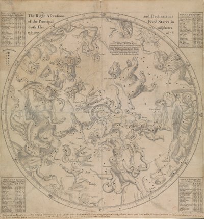Die Rektaszensionen und Deklinationen der Hauptsterne in beiden Hemisphären bis zum Jahr 1678 von Edmond Halley