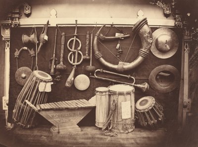 Stillleben mit Musikinstrumenten, um 1863 von Edmond Lebel