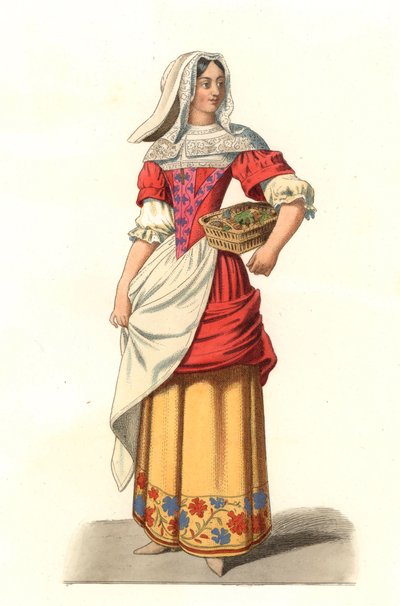 Französischer Bauer 17. Jahrhundert, nach einem Stich von Jean Saint Jean - Lithographie nach einer Illustration von Edmond Lechevallier-Chevignard (1825-1902), aus „Costumes historiques des 16. Jahrhunderts“ von Edmond Lechevallier Chevignard