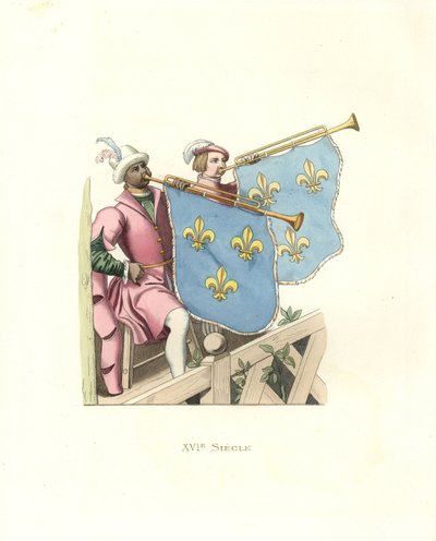 Trompeter bei einem Turnier, Herrschaft von Franz I. von Frankreich von Edmond Lechevallier Chevignard