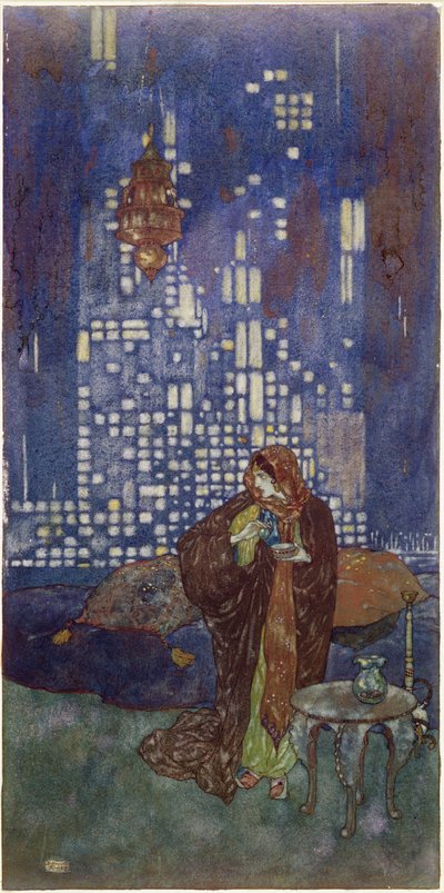 „Der Becher Wein, den sie ihm jede Nacht gibt, enthält ein Schlafmittel“, Illustration zu 