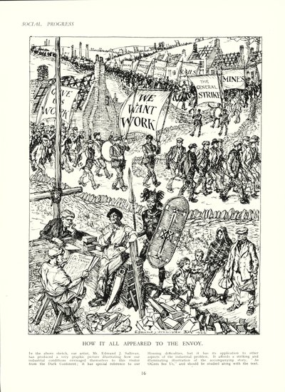 Wie England einem Gesandten aus Afrika erscheinen könnte (Farblithografie) von Edmund Henry Garrett