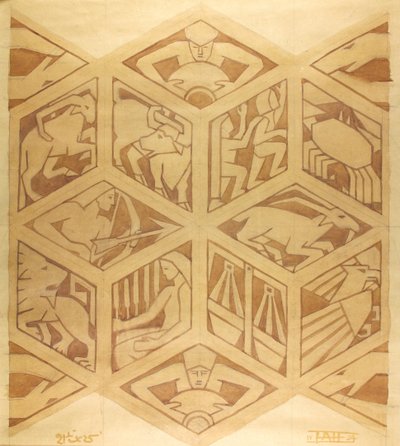 Tierkreiszeichen - Art Deco, April 1934 von Edmund Hunter
