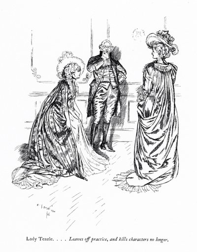 Illustration für Sheridans Die Schule der Übeltäter von Edmund Joseph (after) Sullivan