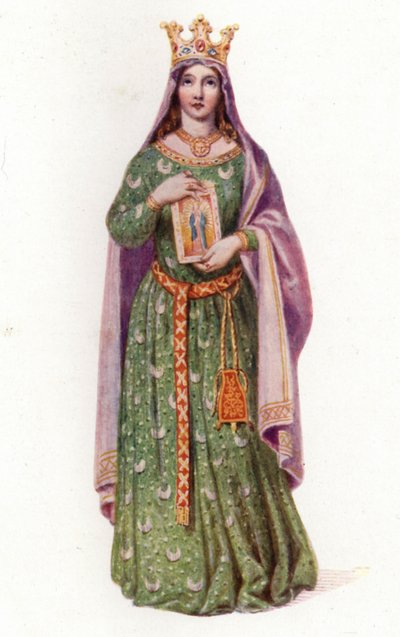 Berengaria, Königin von England, Ehefrau von König Richard I. (Farblitho) von Edmund Thomas (after) Parris