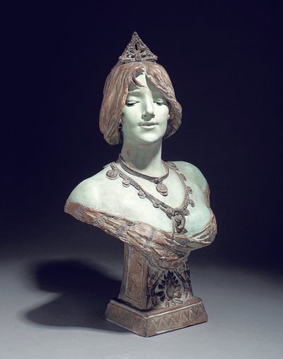 Büste modelliert als Sarah Bernhardt, Weltausstellung, Paris von Edouard (after) Drouot
