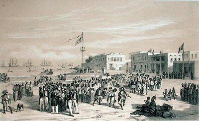 Regierungsplatz, Insel Gorée, Senegal, ca. 1840 von Edouard Auguste Nousveaux