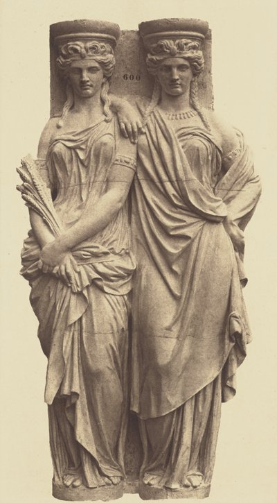 Karyatiden von Astyanax Bosio, Dekoration des Louvre, Paris von Édouard Baldus