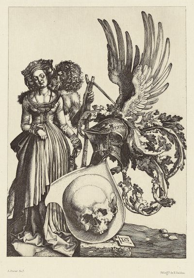 Wappen mit einem Schädel von Albrecht Dürer von Édouard Baldus