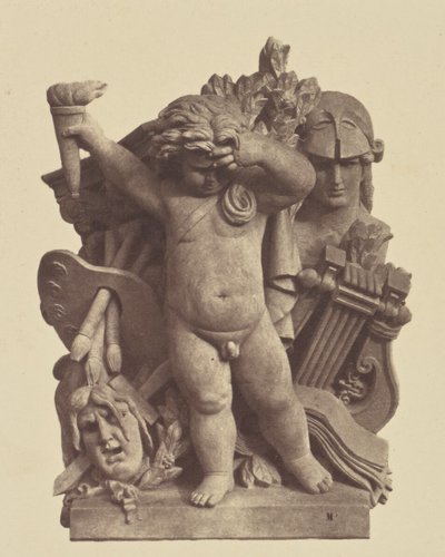 Les Beaux-arts, Skulptur von Nicolas Guillemin, Dekoration des Louvre, Paris von Édouard Baldus