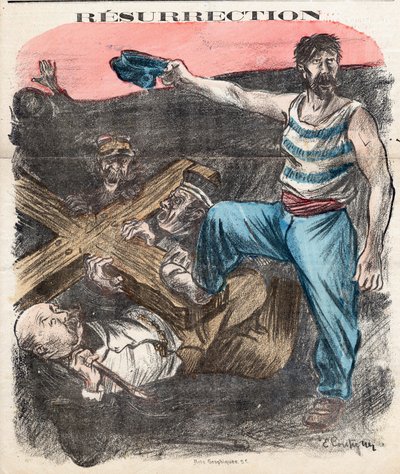 Titelblatt von "Der Sozialistische Chambard", Nummer 71, Satirisch in Farben von Edouard Couturier