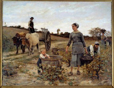 Ecke eines Weinbergs in Languedoc. Gemälde von Edouard Debat Ponsan (1847-1913) 1886 von Edouard Debat Ponsan