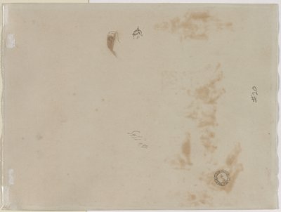 Skizze eines Mannes mit erhobenem Arm und Skizze eines Helms, 1878 von Jean Baptiste Edouard Detaille