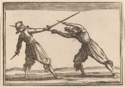 Duell mit Schwertern und Dolchen von Edouard Eckman after Jacques Callot