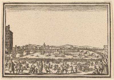 Feuerwerk auf dem Arno, Florenz von Edouard Eckman after Jacques Callot
