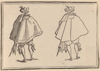 Herr im großen Mantel, von hinten gesehen von Edouard Eckman after Jacques Callot