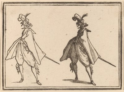 Herr in einem großen Mantel, Vorderansicht von Edouard Eckman after Jacques Callot