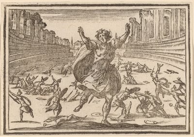 Scharmützel in einem römischen Zirkus von Edouard Eckman after Jacques Callot