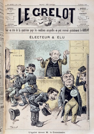 Karikatur über parlamentarische Immunität - in „Le Grelot“ vom 14.02.1892 von Edouard Guillaumin Pepin