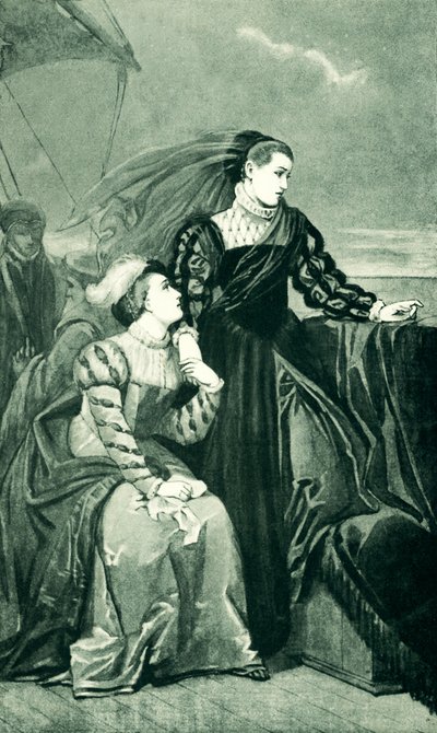 Maria Stuart verabschiedet sich von Frankreich von Edouard Jean Conrad Hamman