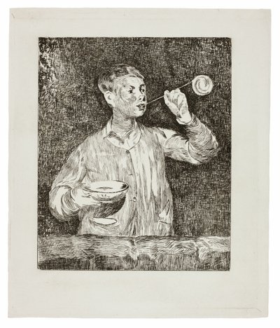 Junge, der Seifenblasen bläst von Édouard Manet
