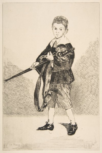Junge mit einem Schwert, nach links gewandt, 1862 von Édouard Manet