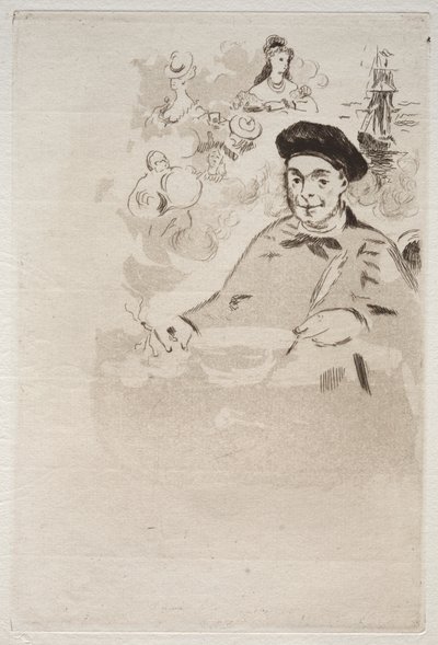 Frontispiz für eine Ausgabe von Les Ballades von Théodore de Banville von Édouard Manet