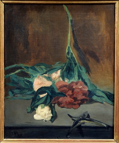 Pfingstrosen und Gartenschere von Édouard Manet