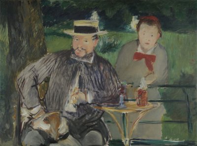 Porträt von Ernest Hoschedé mit seiner Tochter Marthe, ca. 1876 von Édouard Manet