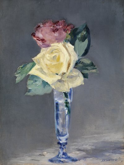 Rosen in einem Champagnerglas, ca. 1882 von Édouard Manet