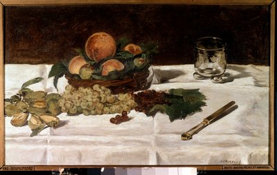 Stillleben, Früchte auf einem Tisch von Édouard Manet