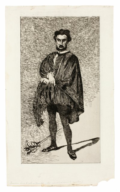 Der tragische Schauspieler (Rouvière in der Rolle des Hamlet) von Édouard Manet