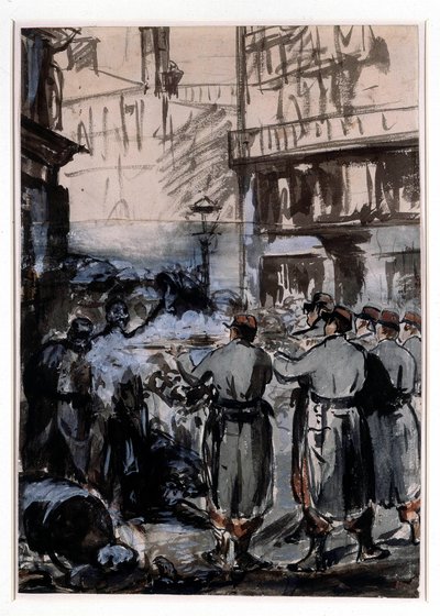 Stadt von 1871: die Barrikade von Édouard Manet