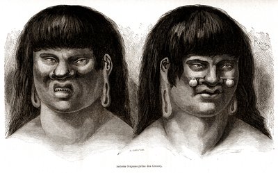 Paar peruanischer Orejones-Indianer (Ccotos-Stamm) von Edouard Riou