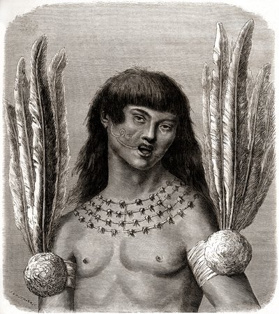 Porträt eines Ticuna-Indianers aus Peru von Edouard Riou