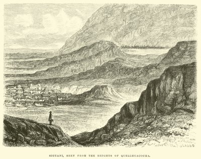 Sicuani, gesehen von den Höhen von Quellhuacocha von Edouard Riou