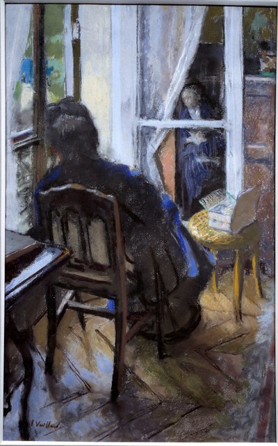 Am Fenster. Frau liest ein Buch und schaut aus dem Fenster. 20. Jahrhundert von Edouard Vuillard