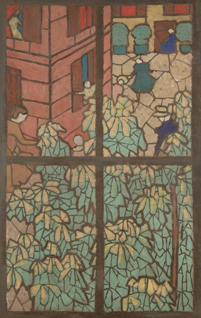 Kastanienbäume, ein Cartoon für ein Tiffany-Buntglasfenster von Edouard Vuillard