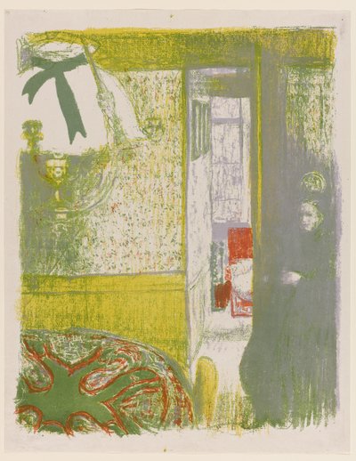 Interieur mit Hängelampe, pl.4 aus Landschaften und Interieurs, 1899 von Edouard Vuillard