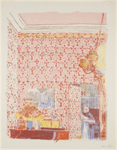 Landschaften und Innenräume: Innenraum mit rosa Tapete I von Edouard Vuillard