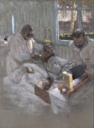 Der Kardiologe Henri Vaquez (1860-1936) und sein Assistent, Doktor Parvu, in La Pitie, ca. 1918-21 von Edouard Vuillard
