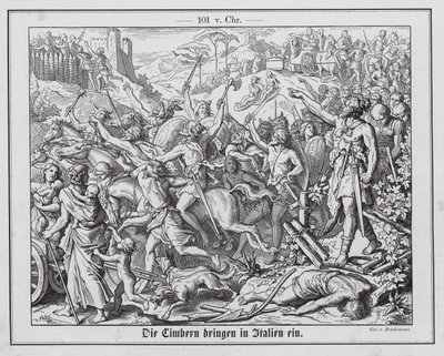 Invasion des römischen Territoriums durch die Kimbern von Eduard Bendemann